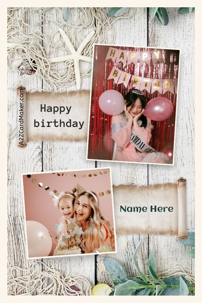 Beautiful Happy Birthday Vintage Photo Collage Images