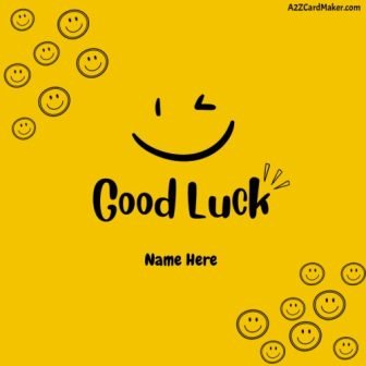 Good Luck Funny emoji Personalized  with name