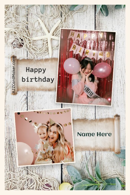 Beautiful Happy Birthday Vintage Photo Collage Images
