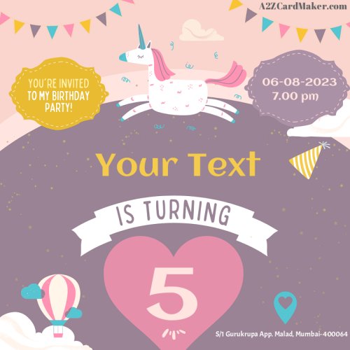 Birthday Invitation with Name and Details : Chic and Stylish
