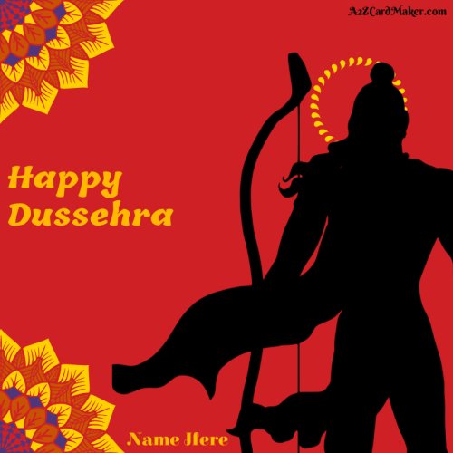 Geometric Wonders: Red and Black Dussehra Instagram Greetings