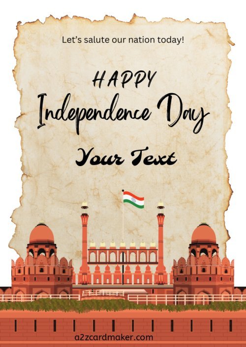 Independence Day Featuring the Iconic Red Fort | A2zcardmaker.com
