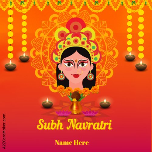 Navratri Wishes from the Heart: Create Your Custom Greetings card with Name