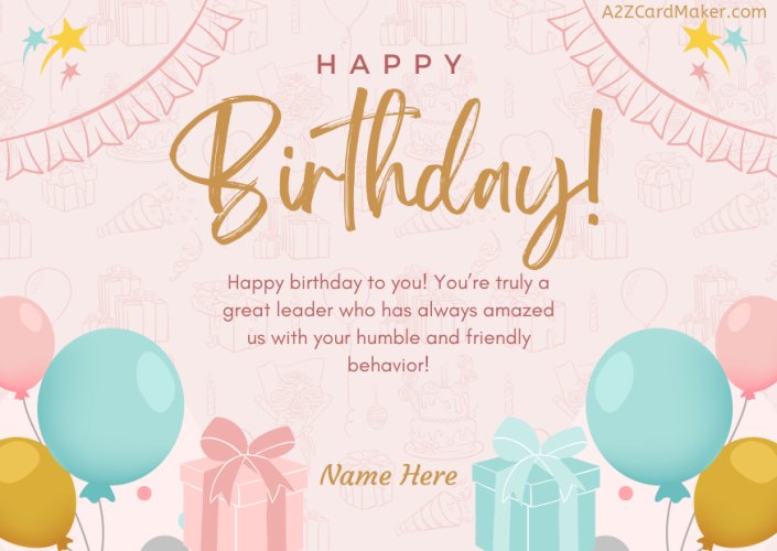 Pink Minimalist And Balloon Happy Birthday Card